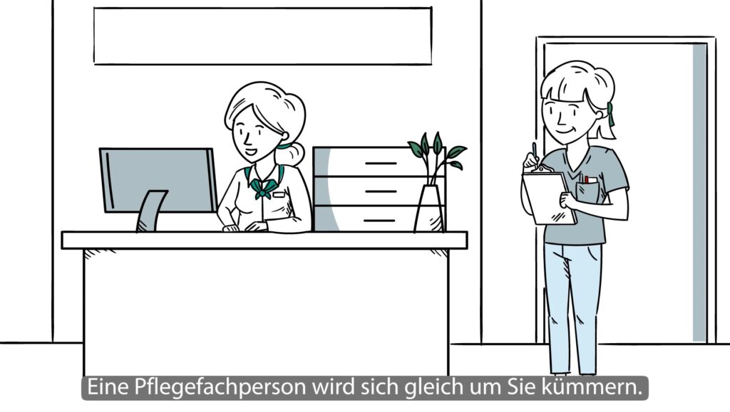 Arztpraxis Erklärvideo mit Untertiteln