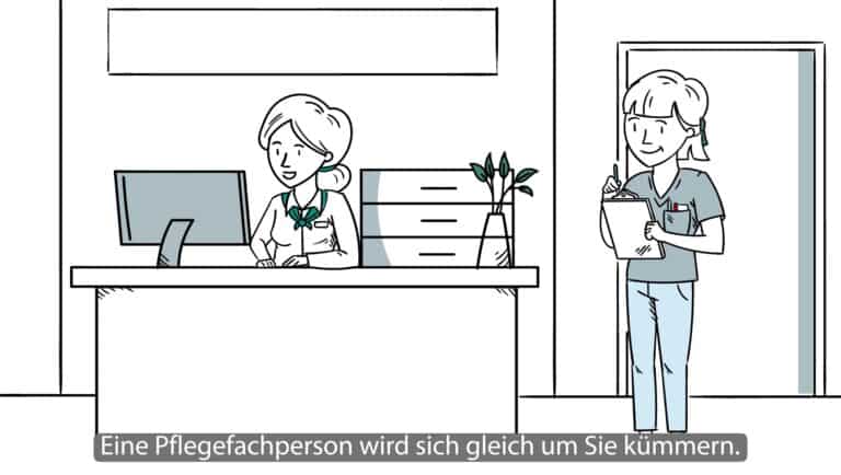 Arztpraxis Erklärvideo mit Untertiteln